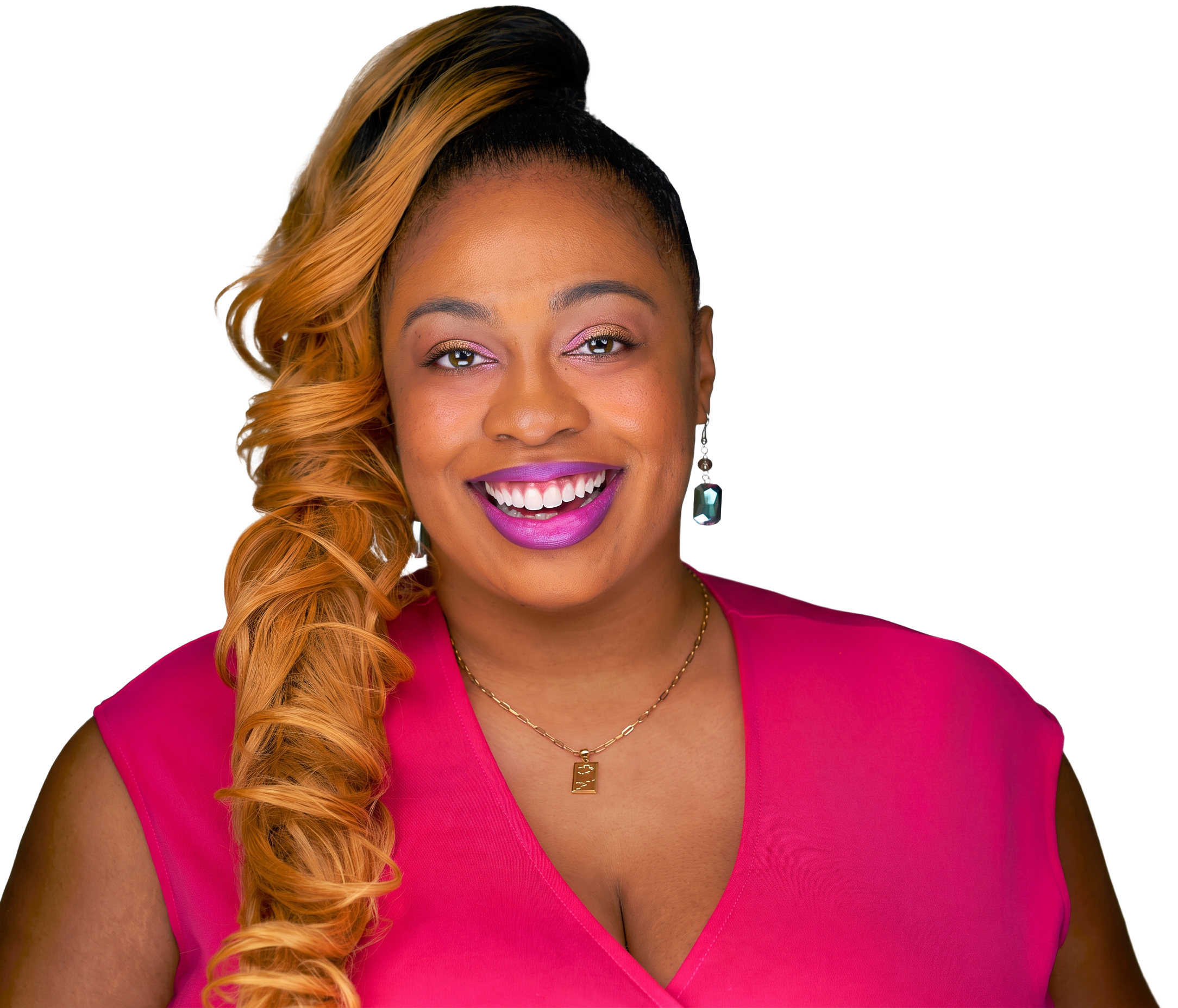 Tamekia Strickland smiling in magenta